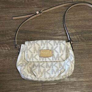 Michael Kors Cream and Brown Crossbody Bag